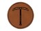 Pixel Miner Pickaxe RPG Video Games Round Iron-On Engraved Faux Leather Patch Applique - 2.5"